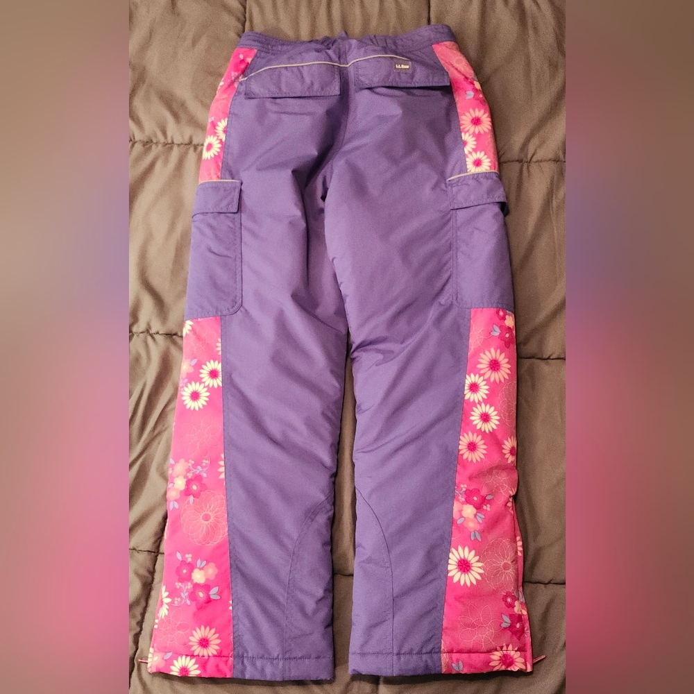 L.L. Bean OACM2 Snow Ski Active Outdoor Thinsulate Pant Pink/Purple Girls Size 1 - Picture 13 of 14